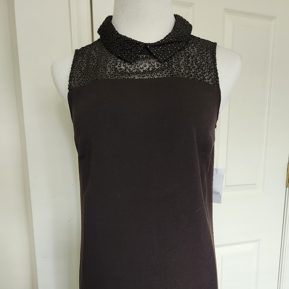 Loft party dress.  Size 6, sheer top, light beading. Great for fall.